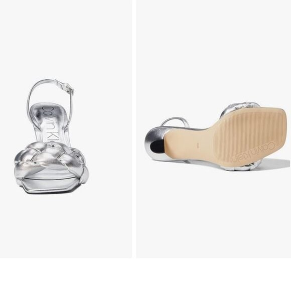 Calvin Klein Bona 2 High Heel Silver Sandals, NEW, 8 - Picture 3 of 10